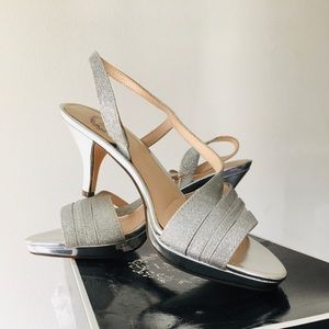 Grey silver high heels